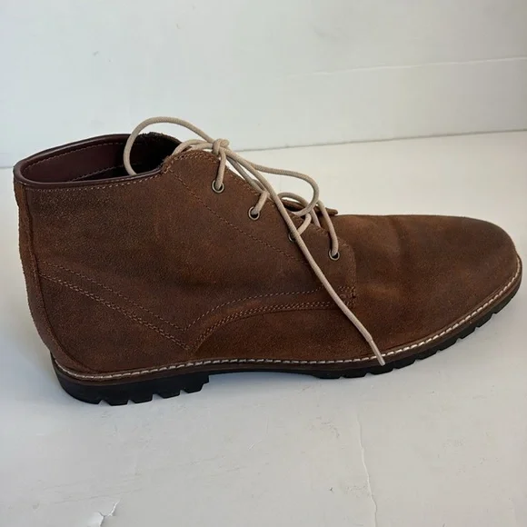 Vince Camuto Lancelot Chukka brown leather upper lace up ankle boots - Picture 9 of 16